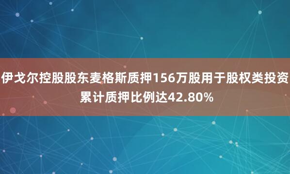 伊戈尔控股股东麦格斯质押156万股用于股权类投资 累计质押比例达42.80%